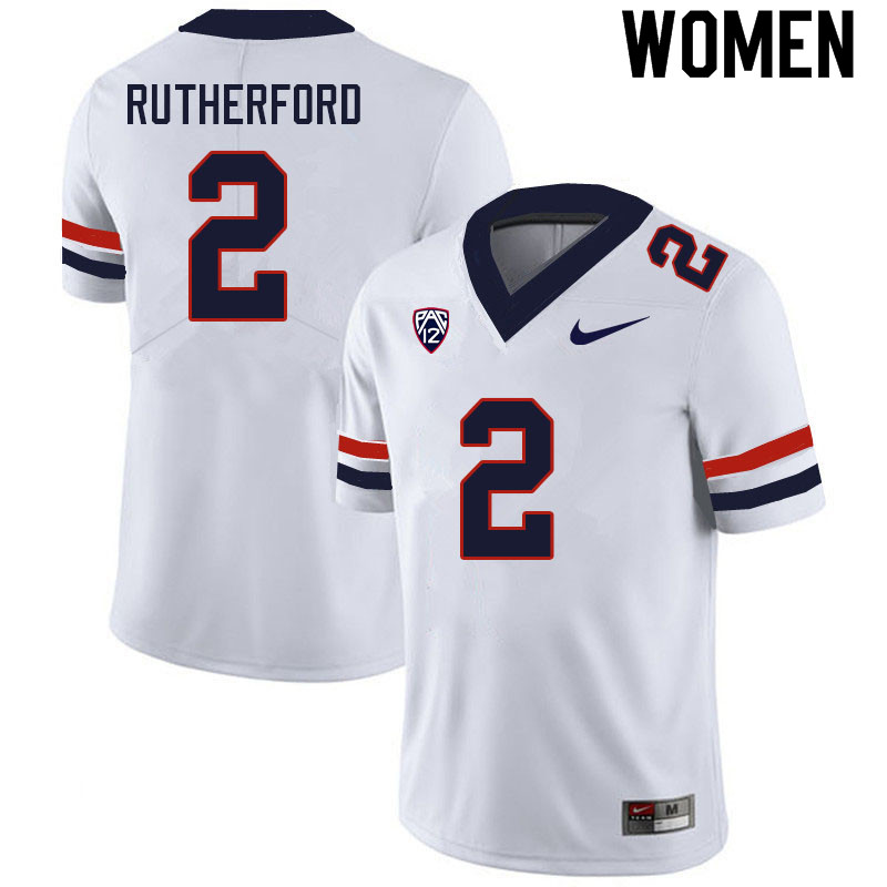 Women #2 Isaiah Rutherford Arizona Wildcats College Football Jerseys Sale-White